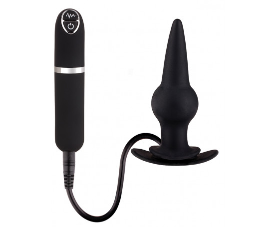 Черная вибровтулка Dash Butt Plug With Mini Controller III - 9 см.