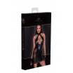 Короткое платье из кружева со вставками из wet-look материала Short tulle dress Powerwetlook inserts and corset binding