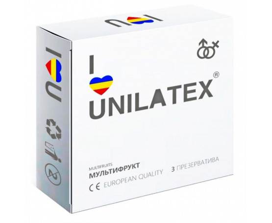 Разноцветные ароматизированные презервативы Unilatex Multifruits - 3 шт.