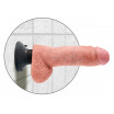 Вибромассажер со съёмной присоской 8  Vibrating Cock with Balls - 20,3 см.
