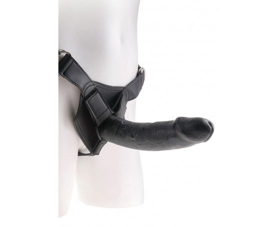 Страпон Harness со съемной чёрной насадкой King Cock 9 - 22,9 см.