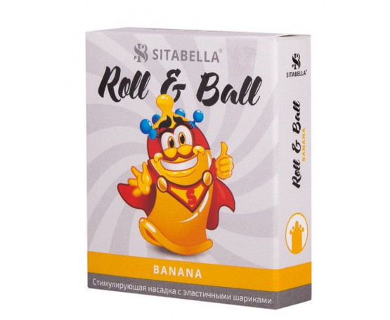 Стимулирующий презерватив-насадка Roll   Ball Banana