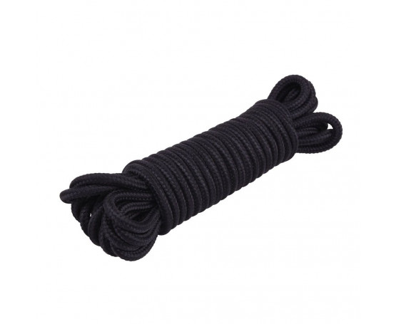 Хлопковая черная верёвка для любовных игр Mini Silk Rope - 10 м.
