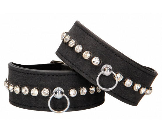 Черные наручники Diamond Studded Wrist Cuffs