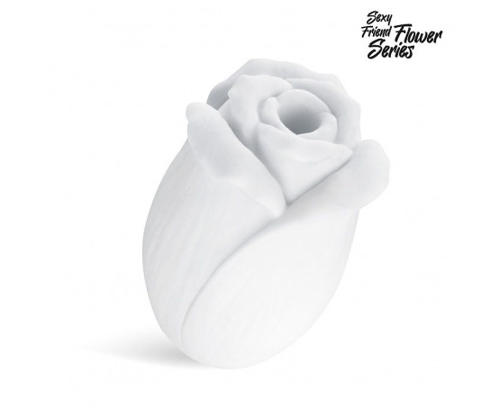 Белый нереалистичный мастурбатор в форме бутона цветка White Rose