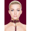 Бордовый ошейник с поводком Collar With Leash