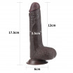 Коричневый фаллоимитатор Sliding-Skin Dong 7.0 - 17,5 см.
