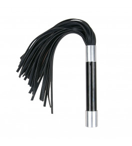 Черная плеть Easytoys Flogger With Metal Grip - 38 см.