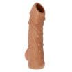 Телесная насадка с пупырышками и открытой головкой Nude Sleeve M - 12 см.