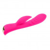 Ярко-розовый вибромассажер-кролик 5  Silicone Ripple Passion - 19,1 см.