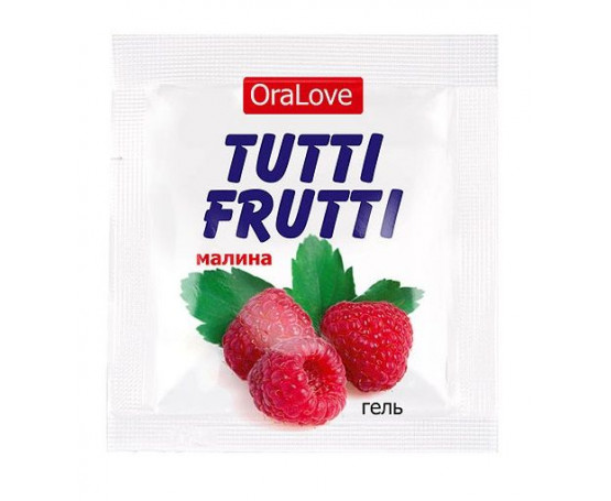 Саше гель-смазки Tutti-frutti с малиновым вкусом - 4 гр.