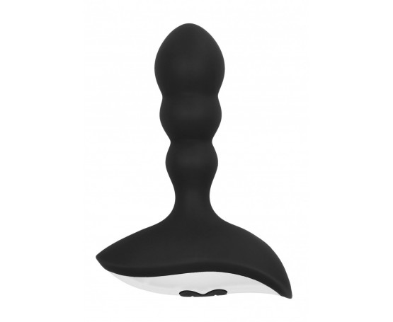 Черный массажер простаты с пультом N 78 Rechargeable Anal Stimulator - 12 см.