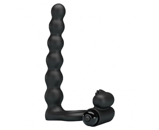 Черная насадка для двойной стимуляции Hercules Penis Sheath III - 15,3 см.