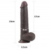 Коричневый фаллоимитатор Sliding-Skin Dong 9.0 - 23 см. 