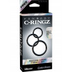Набор из трех черных эрекционных колец Silicone 3-Ring Stamina Set