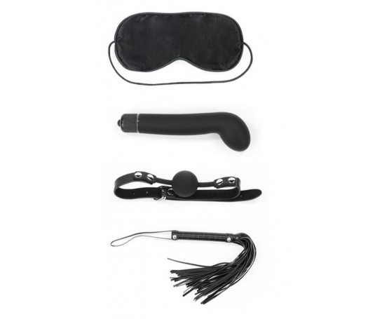 БДСМ-набор Deluxe Bondage Kit: маска, вибратор, кляп, плётка
