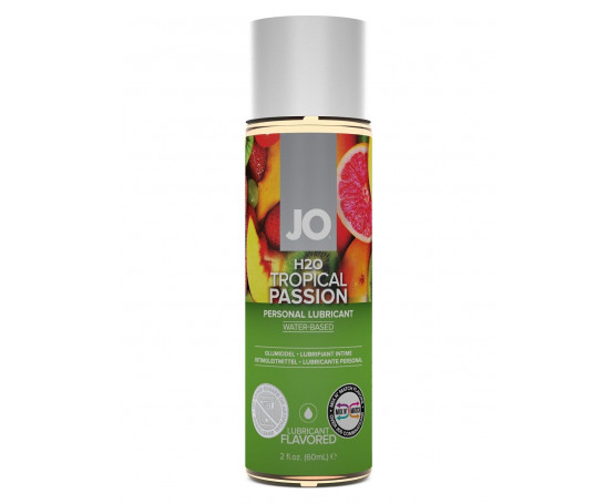 Лубрикант на водной основе с ароматом тропических фруктов JO Flavored Tropical Passion - 60 мл.