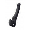 Черный безремневой вибрострапон Silicone Bendable Strap-On - size M