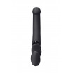 Черный безремневой вибрострапон Silicone Bendable Strap-On - size M