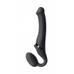 Черный безремневой вибрострапон Silicone Bendable Strap-On - size M