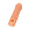 Телесная закрытая насадка с пучками шишечек Cock Sleeve 009 Size L - 17,6 см.