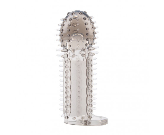 Насадка-удлинитель с кольцом для мошонки Nubby Sleeve - 12 см.