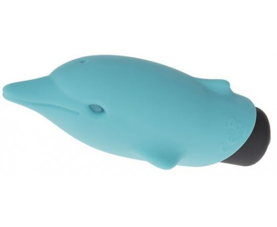 Голубой вибростимулятор-дельфин Lastic Pocket Dolphin - 7,5 см.