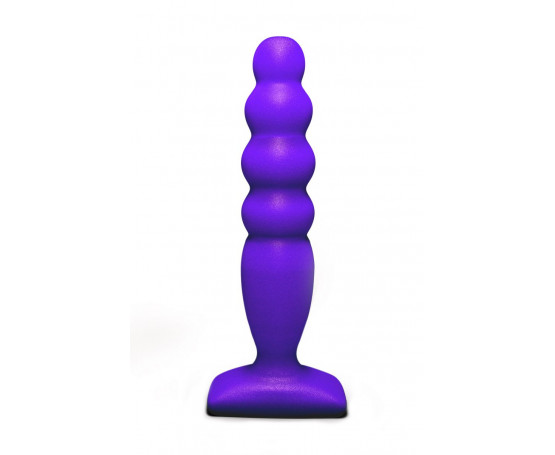 Фиолетовый анальный стимулятор Large Bubble Plug - 14,5 см.