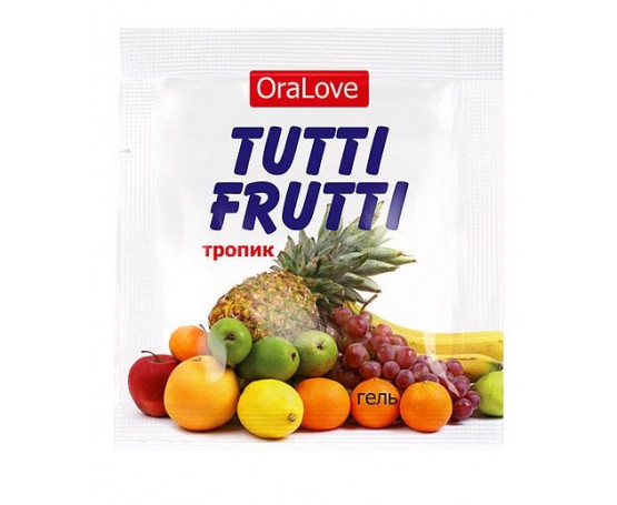 Саше гель-смазки Tutti-frutti со вкусом тропических фруктов - 4 гр.