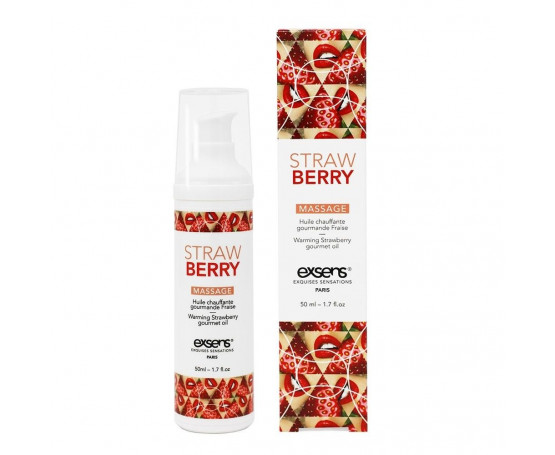 Разогревающее массажное масло  с ароматом клубники Gourmet Strawberry - 50 мл.