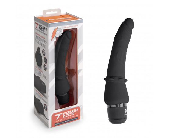 Черный анальный вибратор 7  Slim Anal Realistic Vibrator - 20 см.