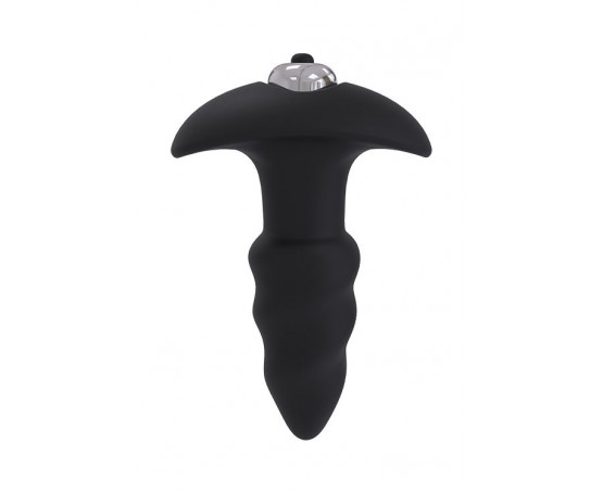 Черная анальная вибровтулка SINGLE SPEED LOVE ARROW PLUG - 9 см.