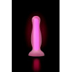 Розовая, светящаяся в темноте анальная втулка John Glow - 12,5 см.
