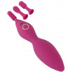 Ярко-розовый клиторальный вибратор с 3 насадками Spot Vibrator with 3 Tips - 17,9 см.