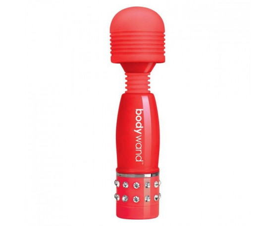 Красный жезловый мини-вибратор с кристаллами Mini Massager Love Edition
