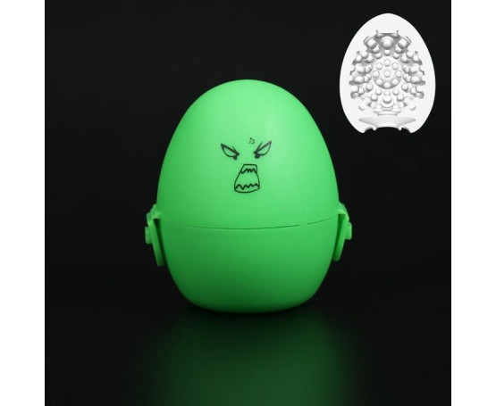 Рельефный мастурбатор EGG в зеленом футляре