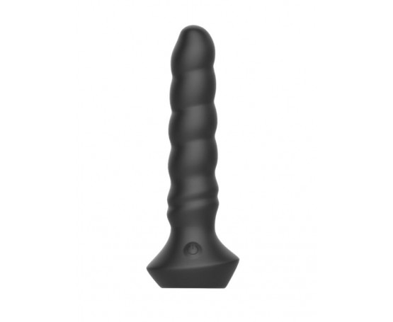 Черный перезаряжаемый мультискоростной вибратор №02 Undulating vibrator - 19 см.