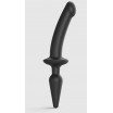 Черный двусторонний фаллоимитатор Strap-On-Me Dildo Plug-In Switch size S