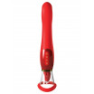 Красный двухсторонний вибростимулятор Ultimate Pleasure 24K Gold Luxury Edition - 25 см.
