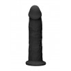Черный фаллоимитатор Silicone Dildo Without Balls - 22,8 см.