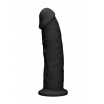 Черный фаллоимитатор Silicone Dildo Without Balls - 22,8 см.