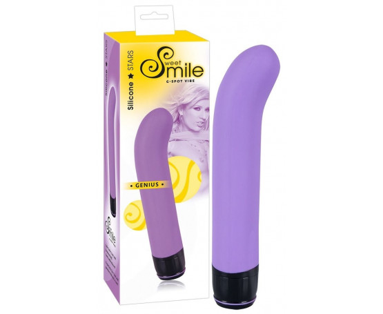 Фиолетовый вибратор G-точки Smile Genius - 20 см.