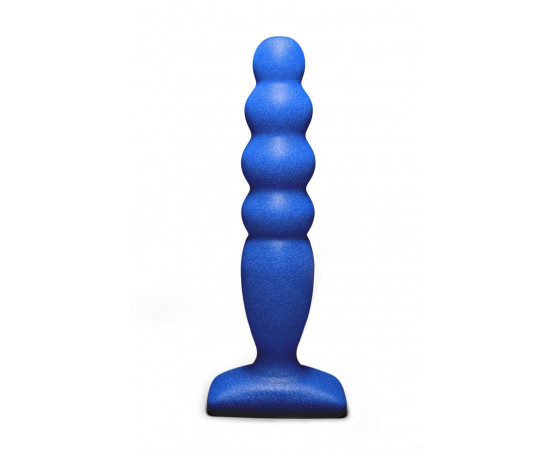Синий анальный стимулятор Large Bubble Plug - 14,5 см.
