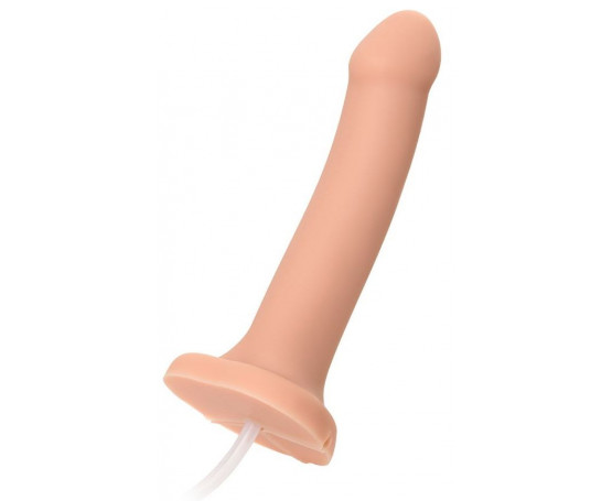 Телесный фаллос с имитацией эякуляции Silicon Cum Dildo L - 19,6 см.