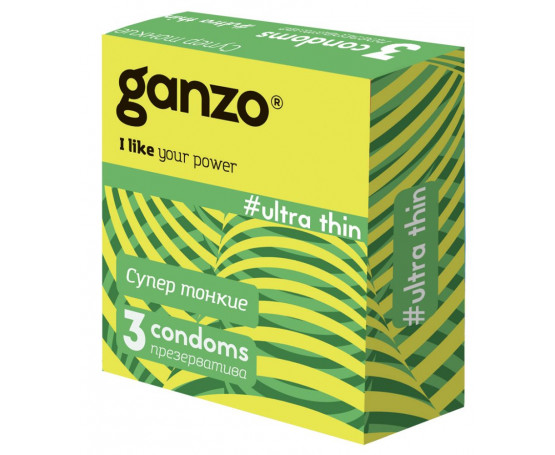 Ультратонкие презервативы Ganzo Ultra thin - 3 шт.