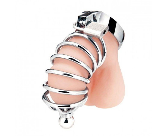 Серебристая клетка для члена Urethral Play Cage