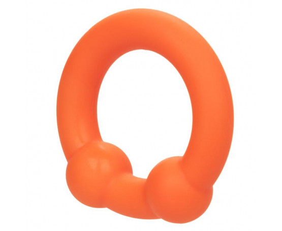 Оранжевое эрекционное кольцо Liquid Silicone Dual Ball Ring