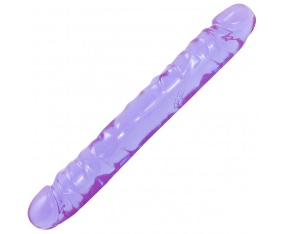 Двухсторонний фиалковый фаллос Crystal Jellies 12  Jr. Double Dong - 30,5 см.