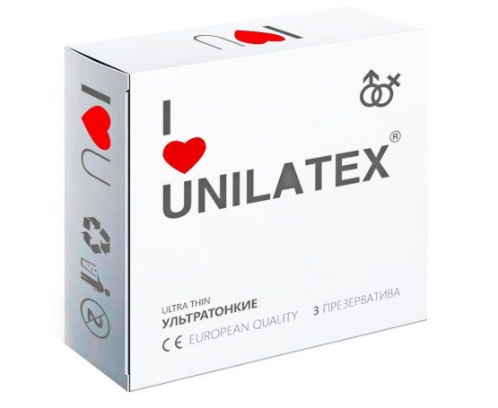 Ультратонкие презервативы Unilatex Ultra Thin - 3 шт.