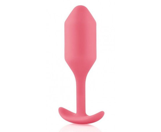 Розовая пробка для ношения B-vibe Snug Plug 2 - 11,4 см.